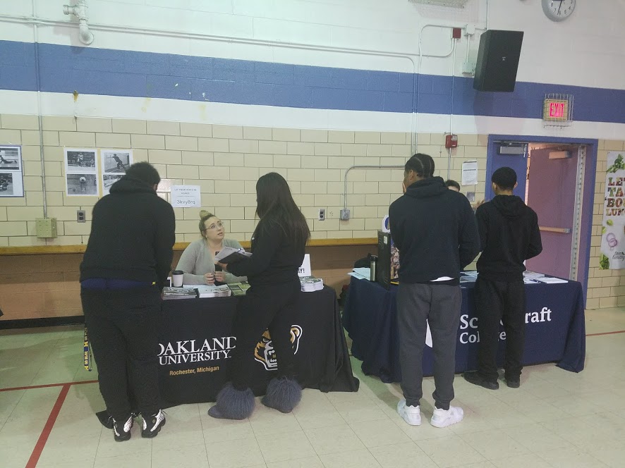Students attending the career fair