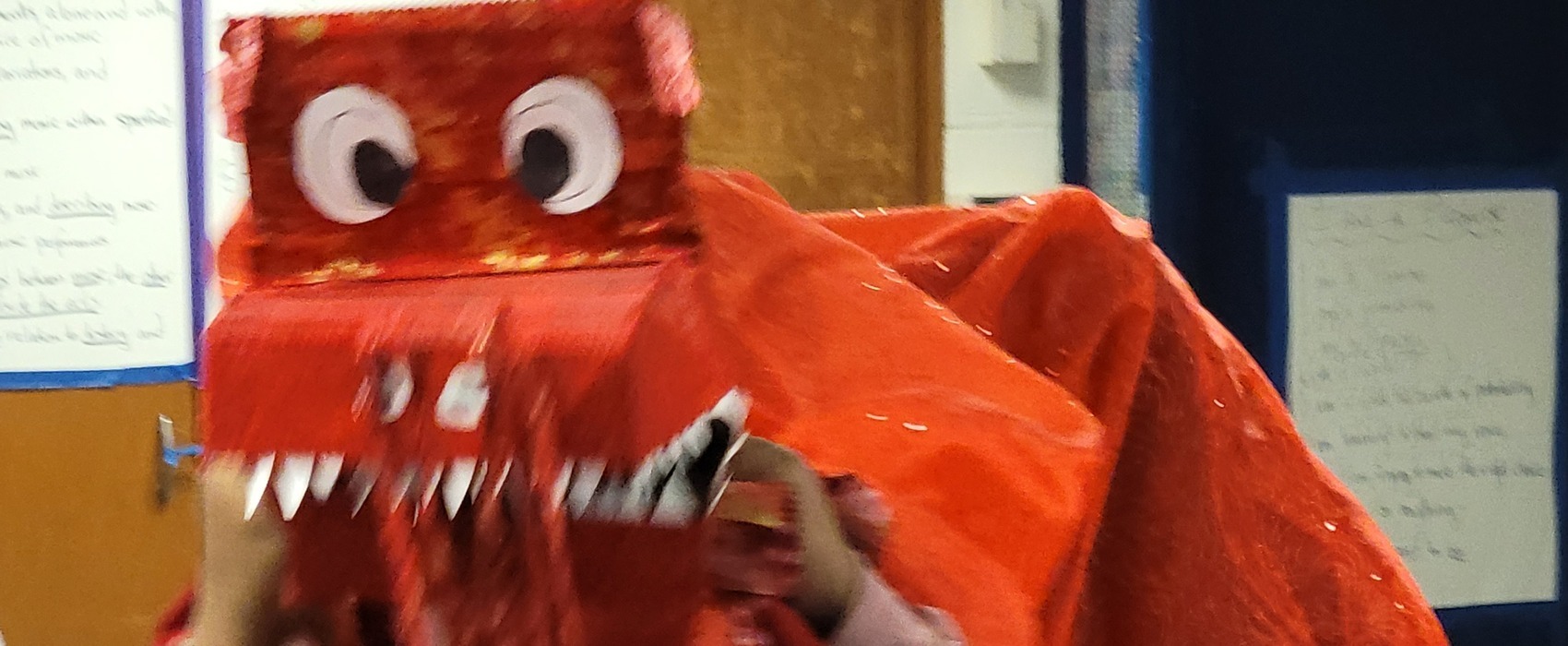 Students tried a dragon dance in celebration of Lunar New Year