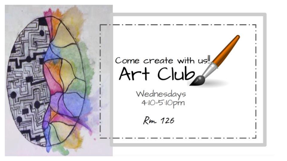art club on wednesdays from 4:10-5:10 pm