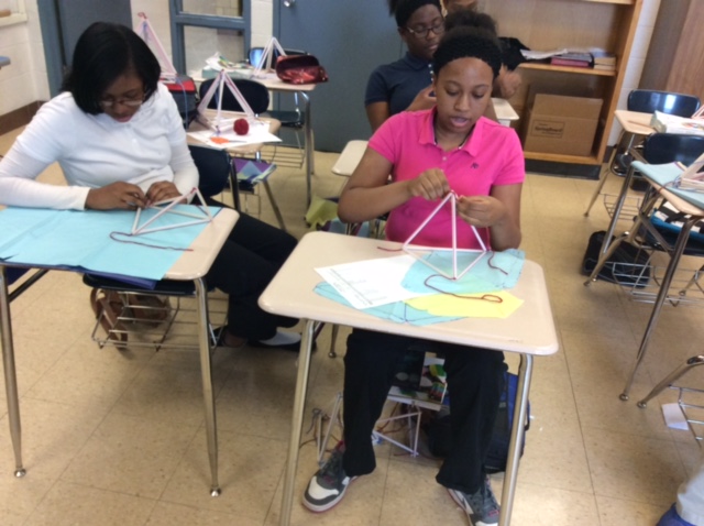 Geometry Students learn about Triangles and Build Kites!