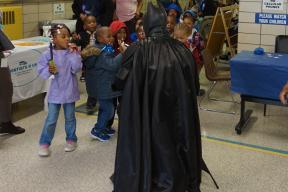 Batman with children