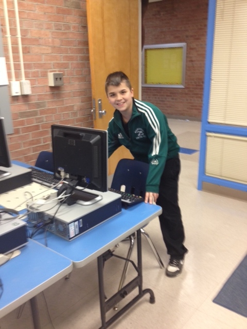 Students love to volunteer taking care of the technology and learning about computers.