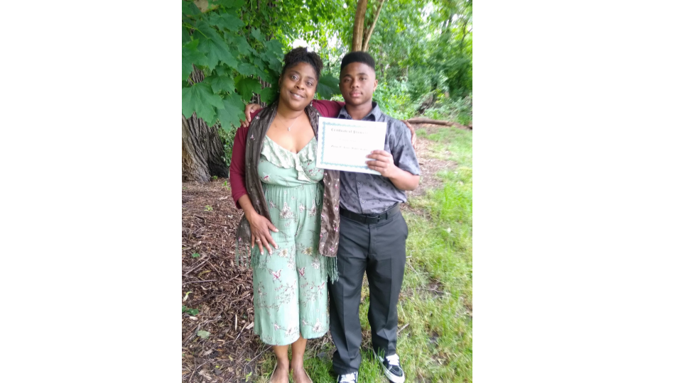 Mom and Quincy - 8th Grade Promotion