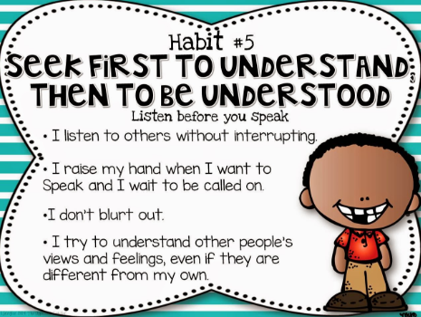 Seek First To Understand and Then Be Understood